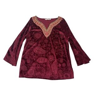 Soft Surroundings Velvet Paisley Tunic